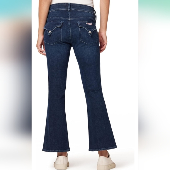 Hudson Collin Blue Jeans Denim Pants Mid-Rise Bootcut Crop Button Flap Pocket 28 - Picture 3 of 16